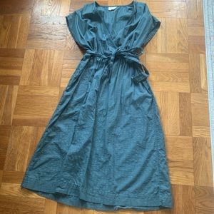 Universal Thread Faux Wrap Midi Dress - blue